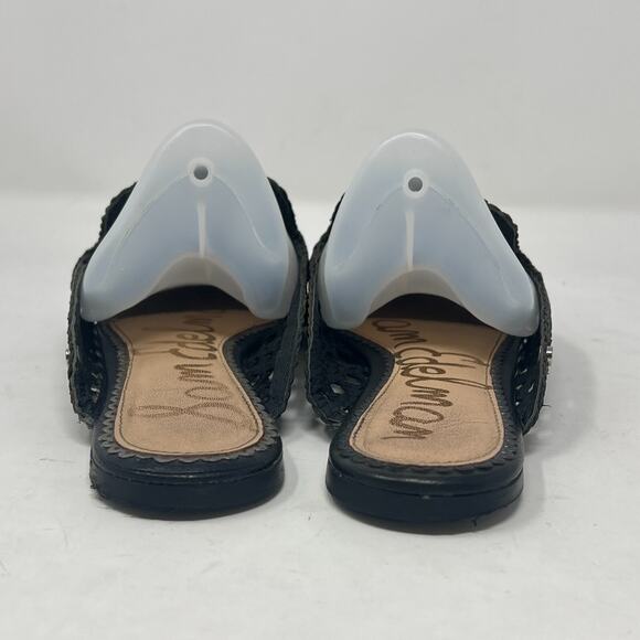 Sam Edelman Clara Black Woven Leather Mules, Size 6.5 Minimalist Resortwear - Picture 5 of 9